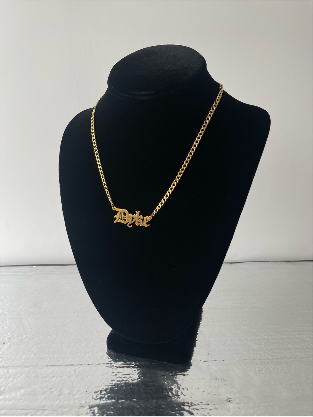 DYKE lesbian stainless steel chain necklace gold